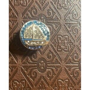 Brighton Blingy Sails Bead Silver-Aqua Let Your Dreams Set Sail Charm